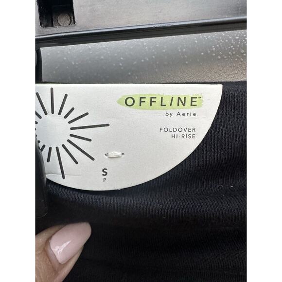 NWT OFFLINE by AERIE OG Foldover High Waisted Super Flare Leggings Black Small - Picture 11 of 16